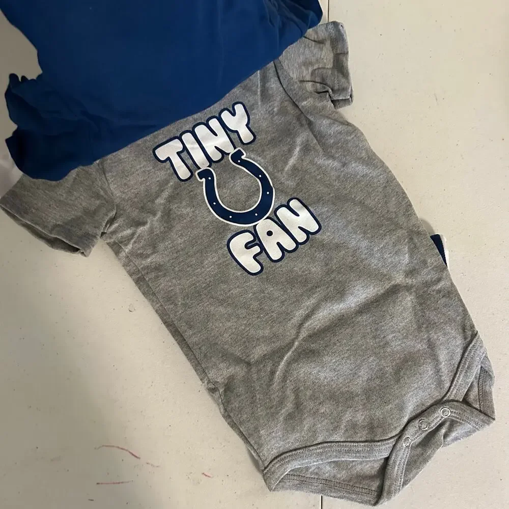 NEW! INDIANAPOLIS COLTS NFL Infant Baby 3 Piece Tiny Fan Bodysuit Bodysuit SET